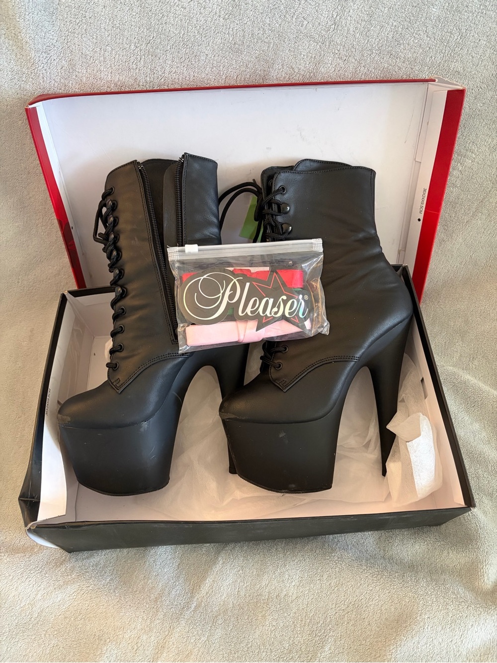 Pleaser Adore 1020 Matte Black Heel Boots